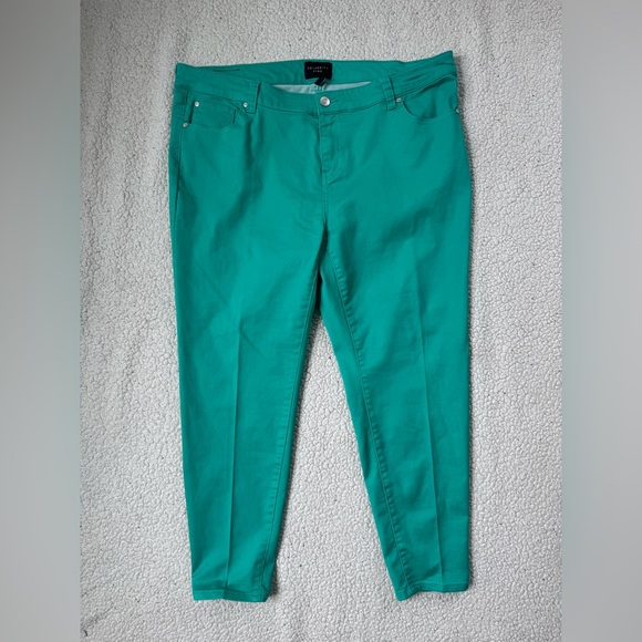 Talbots size 22w Vibrant Teal Green Stretchy Jeans - Picture 7 of 7